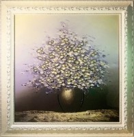 Картина Белая сирень 75х75 с кристаллами Swarovski (2263)