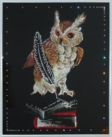 Картина Мудрая сова с кристаллами Swarovski (1218)