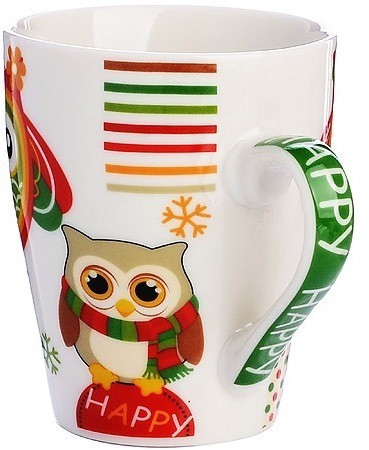 Набор кружек 340 мл 4 шт Совушки LORAINE (24447-Н1)