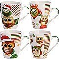 Набор кружек 340 мл 4 шт Совушки LORAINE (24447-Н1)