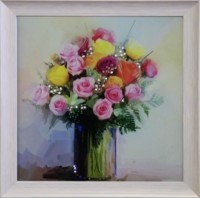 Картина Розовый комплимент с кристаллами Swarovski (1694)