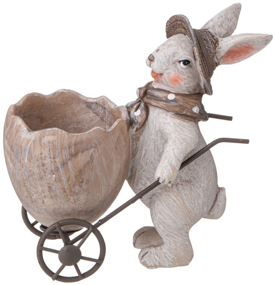 Фигурка "кролик с тележкой" 12,5*6,5*13 см Lefard (233-352)