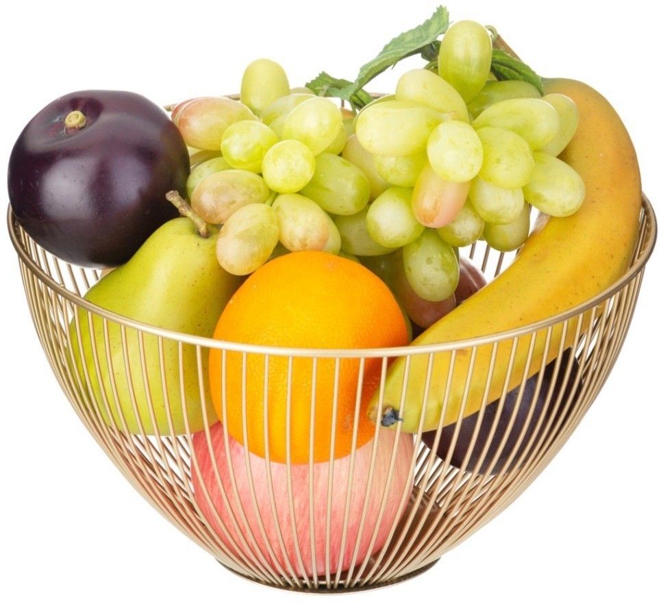 Корзина для фруктов золотая 24,5*24,5*14 см Agness (917-120)