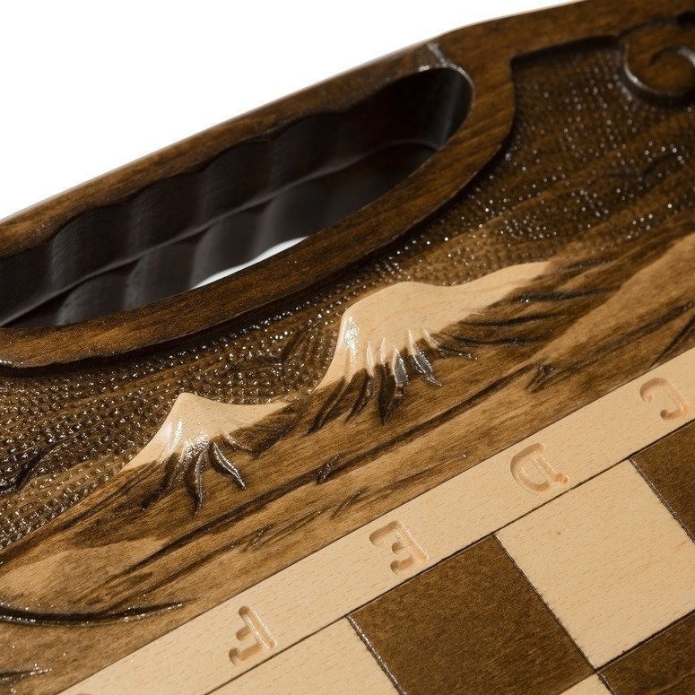 Шахматы + нарды резные c Араратом 40 с ручкой, Haleyan (28854)