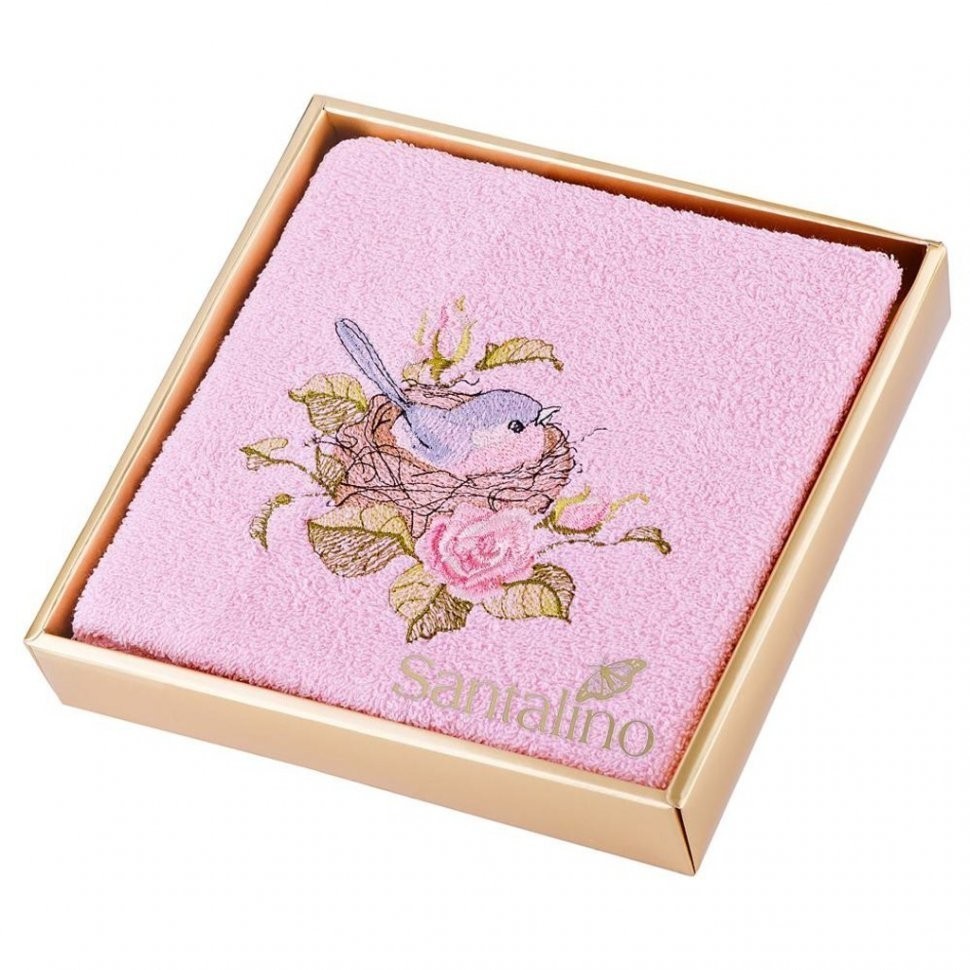 Полотенце махровое ,40*70 см., "малиновка", розовый, 100%х\б SANTALINO (850-330-55)