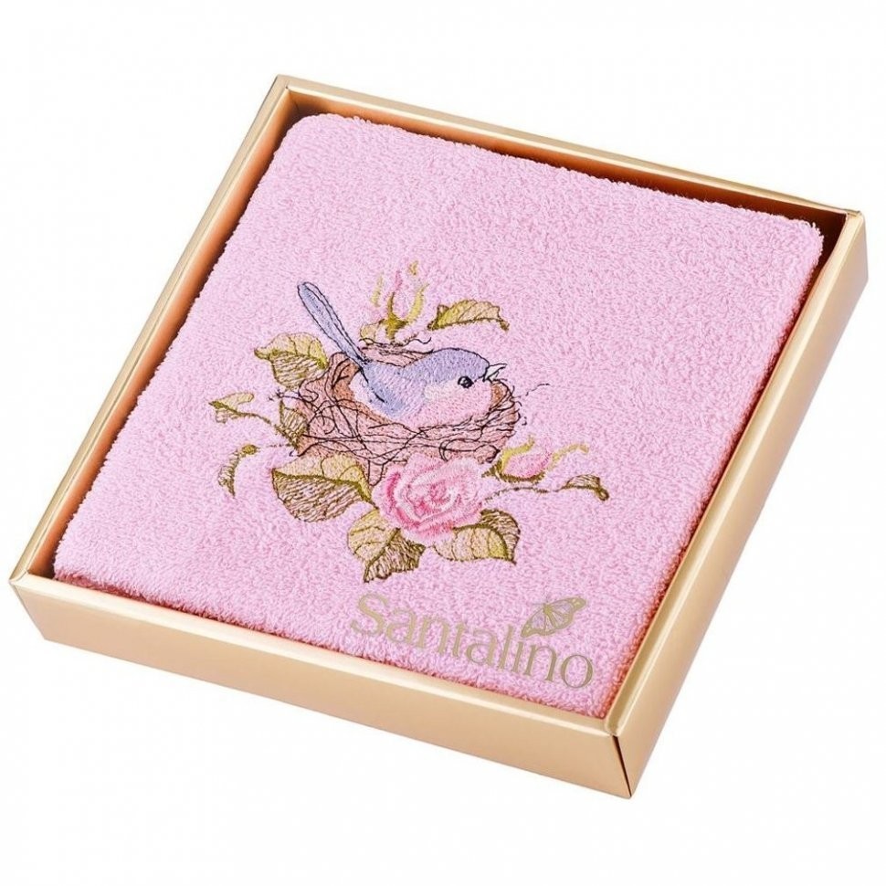 Полотенце махровое ,40*70 см., "малиновка", розовый, 100%х\б SANTALINO (850-330-55)