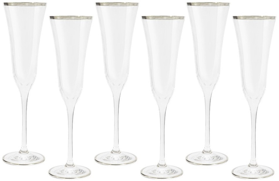 Набор бокалов для шампанского Сабина платина, 0,175 л, 6 шт - SM-4155/P Same