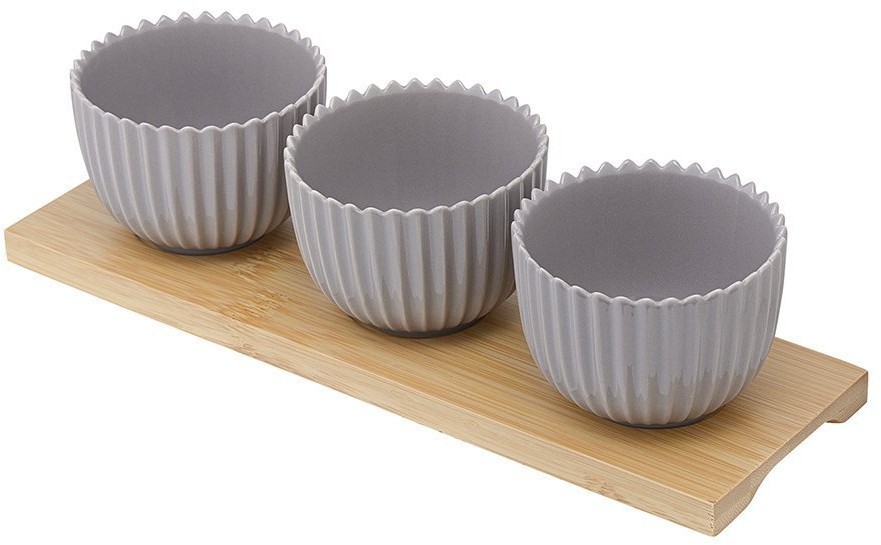 Набор для сервировки темно-серого цвета на подставке из коллекции edge (75165)