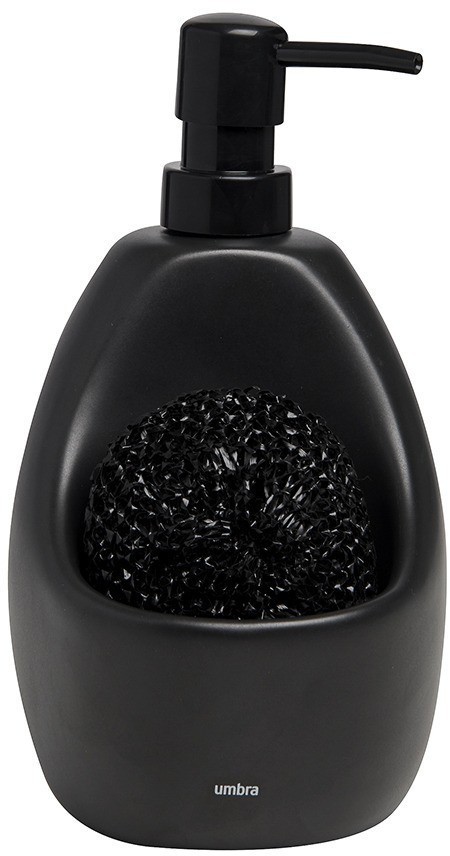 Диспенсер для мыла с подставкой для губки joey, 590 мл, черный (41763)