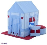 Текстильный домик-палатка с пуфиком для мальчика &quot;Замок Бристоль&quot; (PCR116-01)