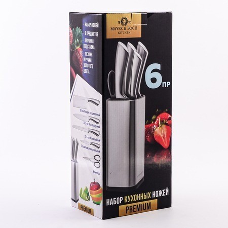 Набор кухонных ножей 5 шт с подставкой MAYER BOCH (40612)