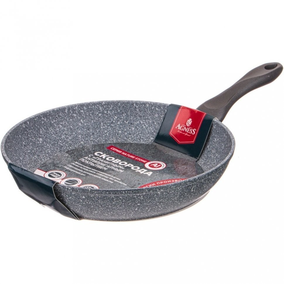 Сковорода agness "natural stone" с "гранитным антипригарным покрытием" 28*5.5 см Agness (947-563)