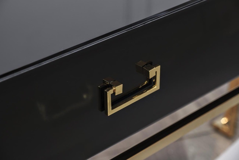 Консоль черная 2 ящика  120*42*77см (TT-00003623)