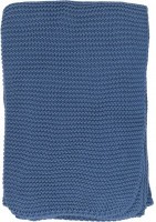 Плед из хлопка жемчужной вязки пыльно-голубого цвета из коллекции essential, 130х180 см (69740)