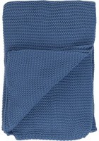 Плед из хлопка жемчужной вязки пыльно-голубого цвета из коллекции essential, 130х180 см (69740)