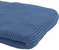 Плед из хлопка жемчужной вязки пыльно-голубого цвета из коллекции essential, 130х180 см (69740)