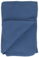 Плед из хлопка жемчужной вязки пыльно-голубого цвета из коллекции essential, 130х180 см (69740)