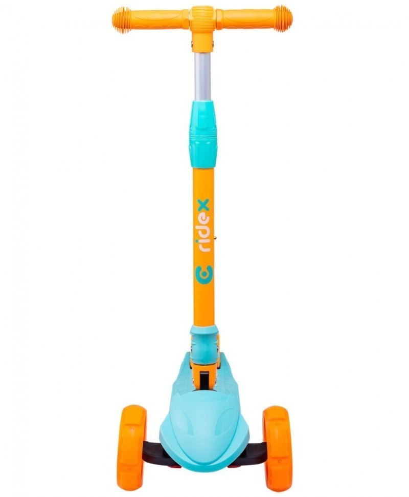 Самокат 3-колесный Bunny, 135/90 мм, голубой/оранжевый (861117)