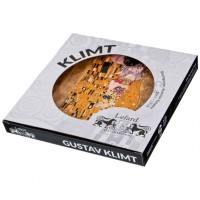 Тарелка квадратная lefard &quot;поцелуй&quot; (г. климт) 26 см золотой (104-513)