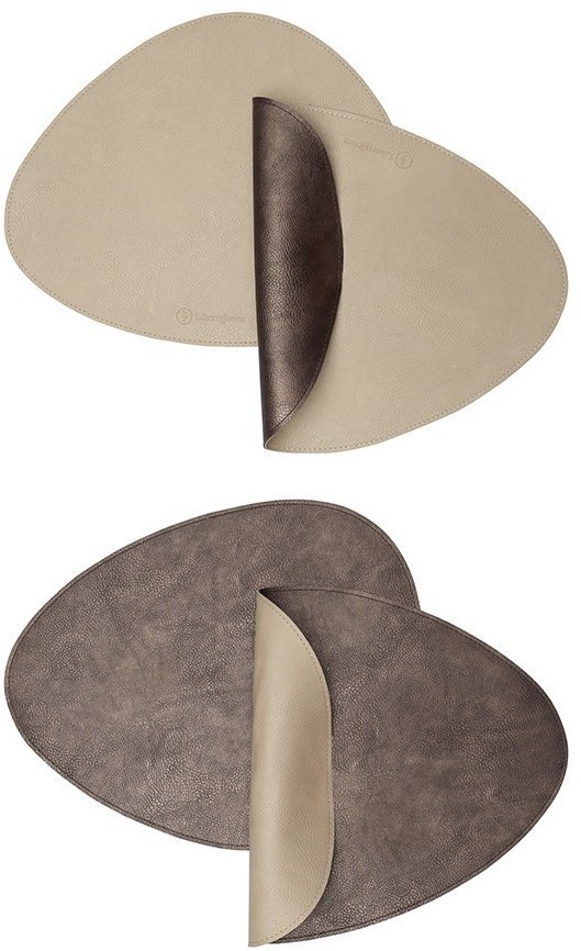 Набор из 4-х двухсторонних сервировочных салфеток drop, 33х41 см, шоколадный/бежевый (79238)