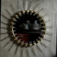 Зеркало C147, 80, стекло,сталь, акрил, Antique brass, ROOMERS FURNITURE