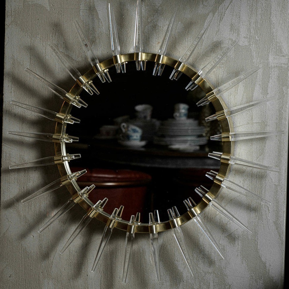 Зеркало C147, 80, стекло,сталь, акрил, Antique brass, ROOMERS FURNITURE