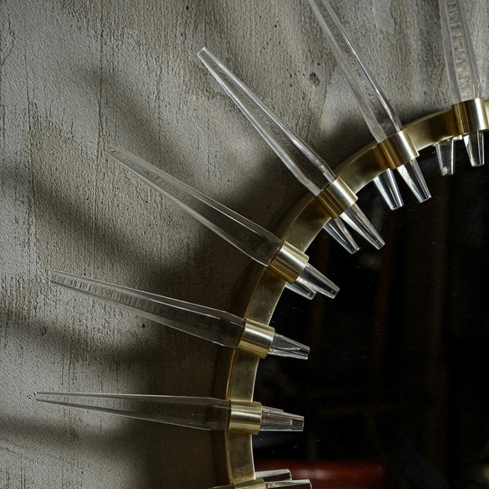 Зеркало C147, 80, стекло,сталь, акрил, Antique brass, ROOMERS FURNITURE