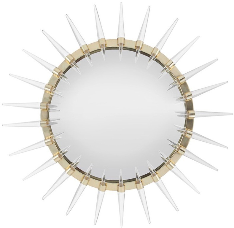 Зеркало C147, 80, стекло,сталь, акрил, Antique brass, ROOMERS FURNITURE