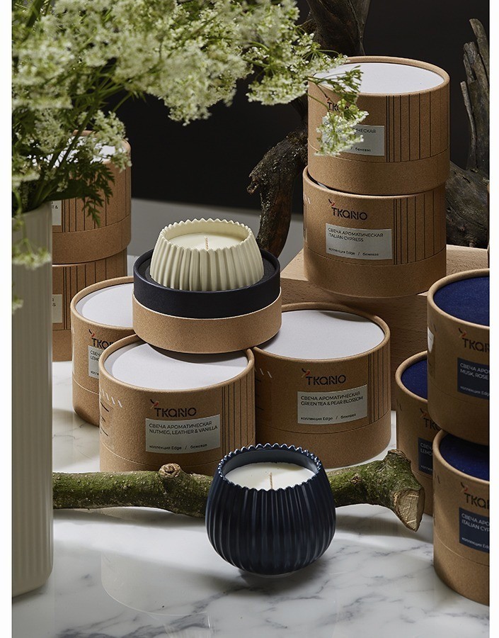 Свеча ароматическая lemon, mandarin & neroli из коллекции edge, синий, 30 ч (75652)