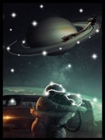 Картина Космические чувства с кристаллами Swarovski (3341)