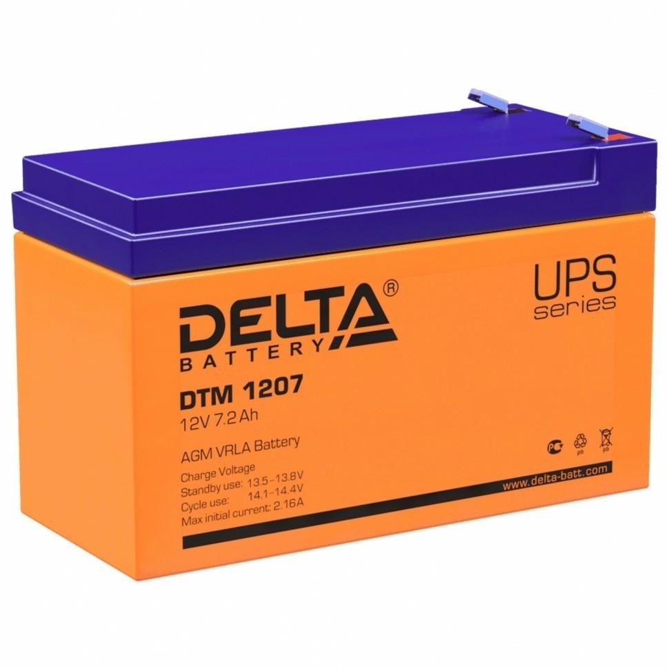 Аккумуляторная батарея для ИБП 12 В 7,2 Ач 151х65х94 мм DELTA DTM 1207 354896 (93386)