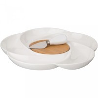 Менажница lefard &quot;native&quot; 6 секций 28*28*3 см, нож металл. для сыра (587-167)