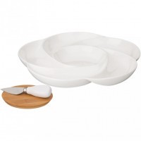 Менажница lefard &quot;native&quot; 6 секций 28*28*3 см, нож металл. для сыра (587-167)