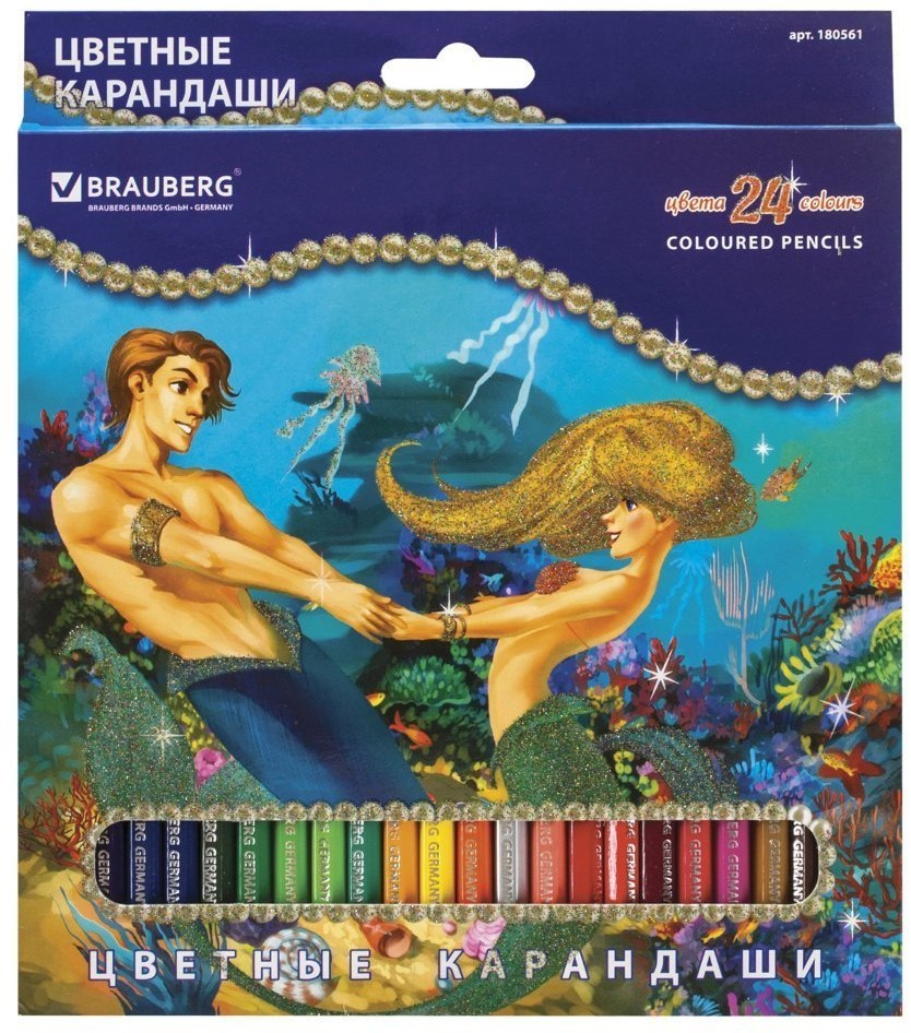 Карандаши цветные Brauberg Морские Легенды 24 цвета 180561 (3) (65720)
