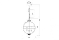 Светильник потолочный стекло/хром d43*64см (TT-00001096)