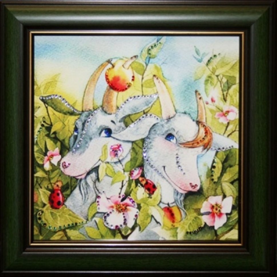 Картина Рогатая нежность с кристаллами Swarovski (1548)