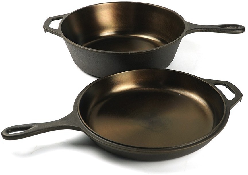 Набор сковород чугунных brasen с масляной полировкой, D25 см, 2 шт. (77850)