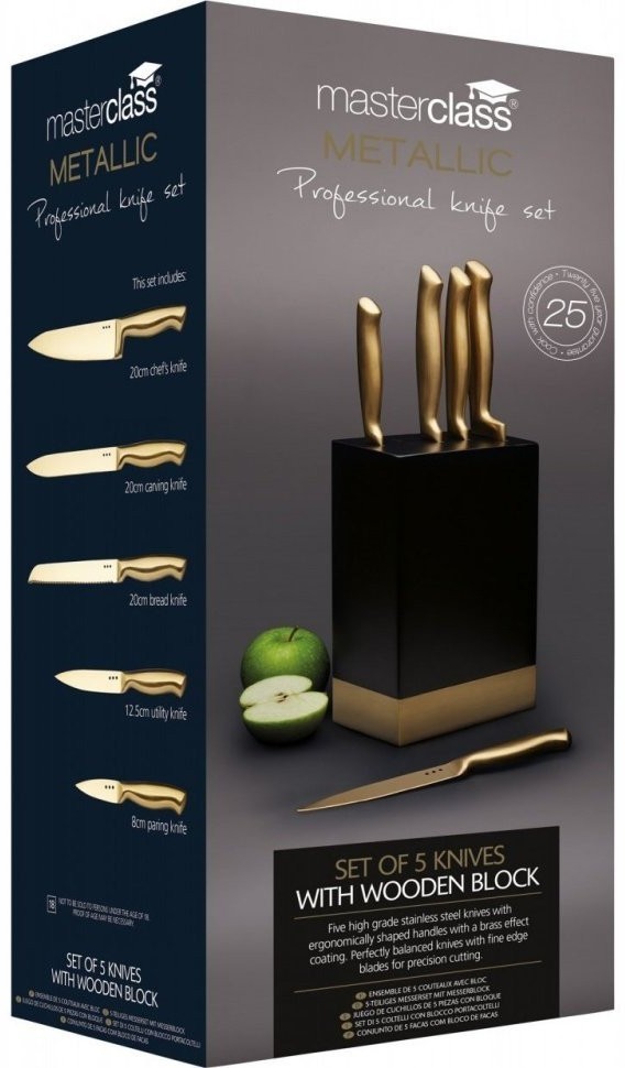 Kitchen Craft Набор ножей с блоком для хранения Master Class MCKNBCOP