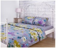 Кпб 1,5 спальный &quot;цветы&quot; под 150*215 -1шт., прост (цвет серый) 180*220 -1шт., нав SANTALINO (984-009)