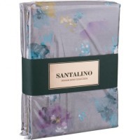 Кпб 1,5 спальный &quot;цветы&quot; под 150*215 -1шт., прост (цвет серый) 180*220 -1шт., нав SANTALINO (984-009)