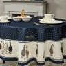 Скатерть овальная  "family farm" 160х190см ,синий, 100% хлопок, твил, с пропиткой Lefard (850-742-25)