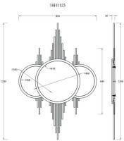 Зеркало декоративн. с метал. декором золото 80*120см (TT-00003627)