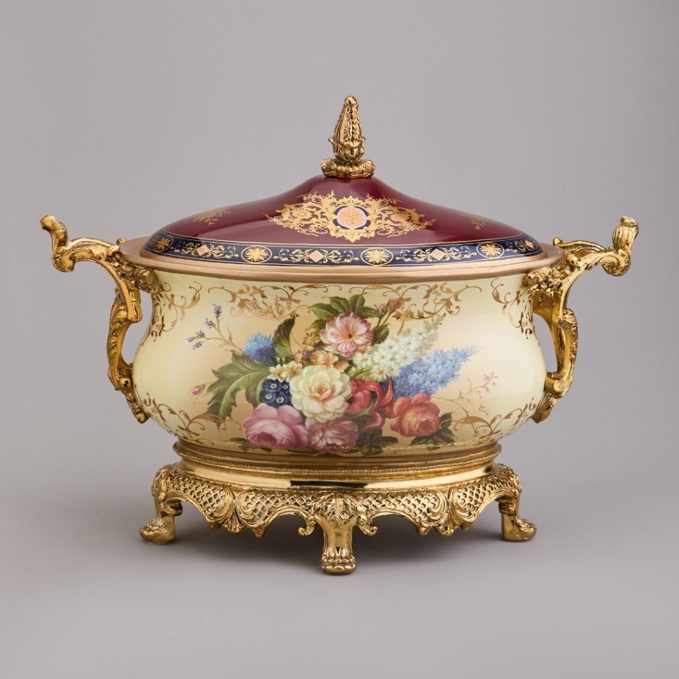 Ваза для сервировки стола с крышкой 41*20 см. высота=31 см Lefard (46-1394)