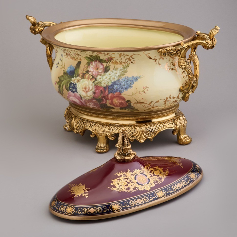 Ваза для сервировки стола с крышкой 41*20 см. высота=31 см Lefard (46-1394)