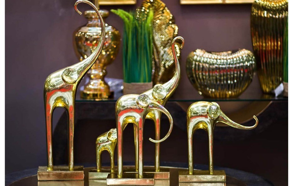 C1290 (зол.) Статуэтка "Слон" 17*9*30 (00002533)