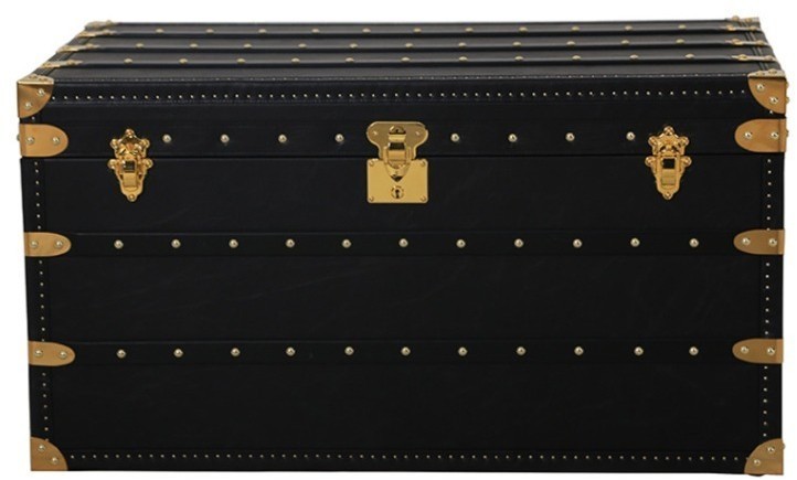 Сундук T0137/B76#, Кожа, Belon black, ROOMERS FURNITURE