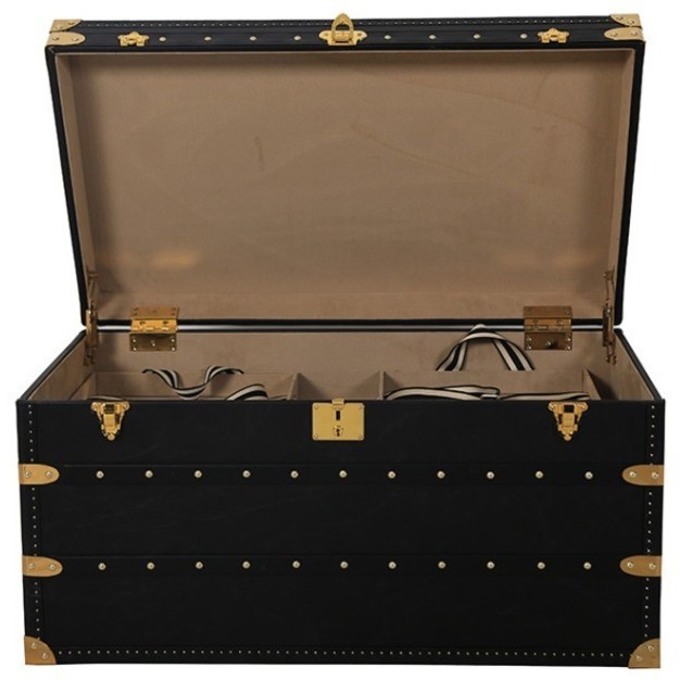 Сундук T0137/B76#, Кожа, Belon black, ROOMERS FURNITURE