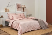 Простыня на резинке из премиального сатина цвета пыльной розы из коллекции essential, 160х200х30 см (78493)