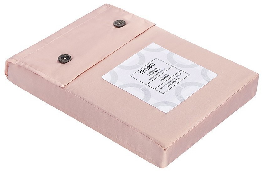 Простыня на резинке из премиального сатина цвета пыльной розы из коллекции essential, 160х200х30 см (78493)