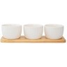 Набор из 3 чаш на деревянной подставке soft ripples, dual glazing, 200 мл (75880)
